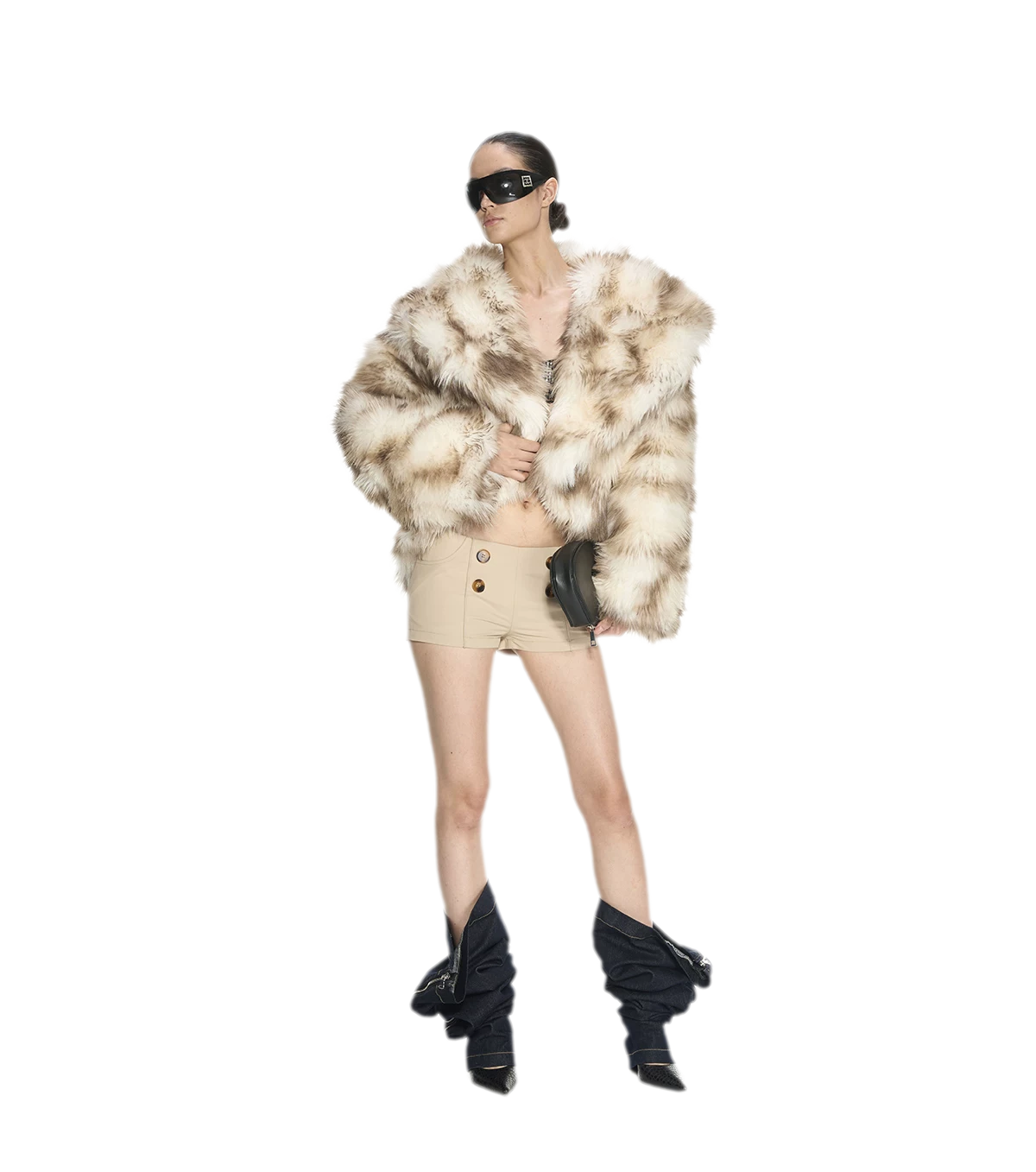 Gradient Leopard Faux Fur Coat