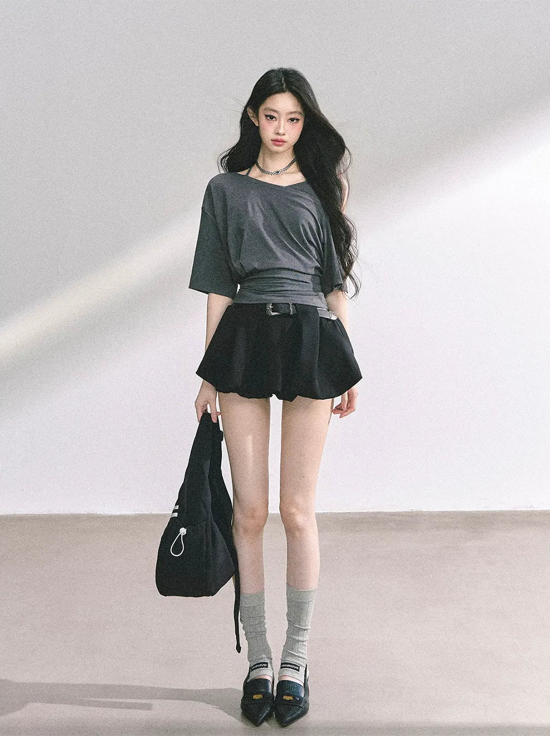 Asymmetric Beaded Off-Shoulder Top