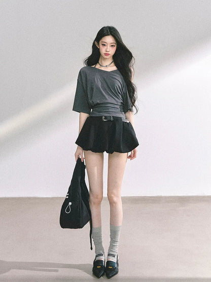 Asymmetric Beaded Off-Shoulder Top