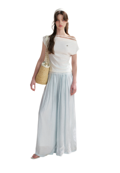 Lace Trim Asymmetric Short Sleeve T-Shirt