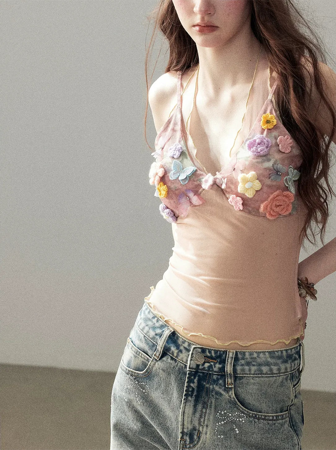 Halter Mesh Crop Top