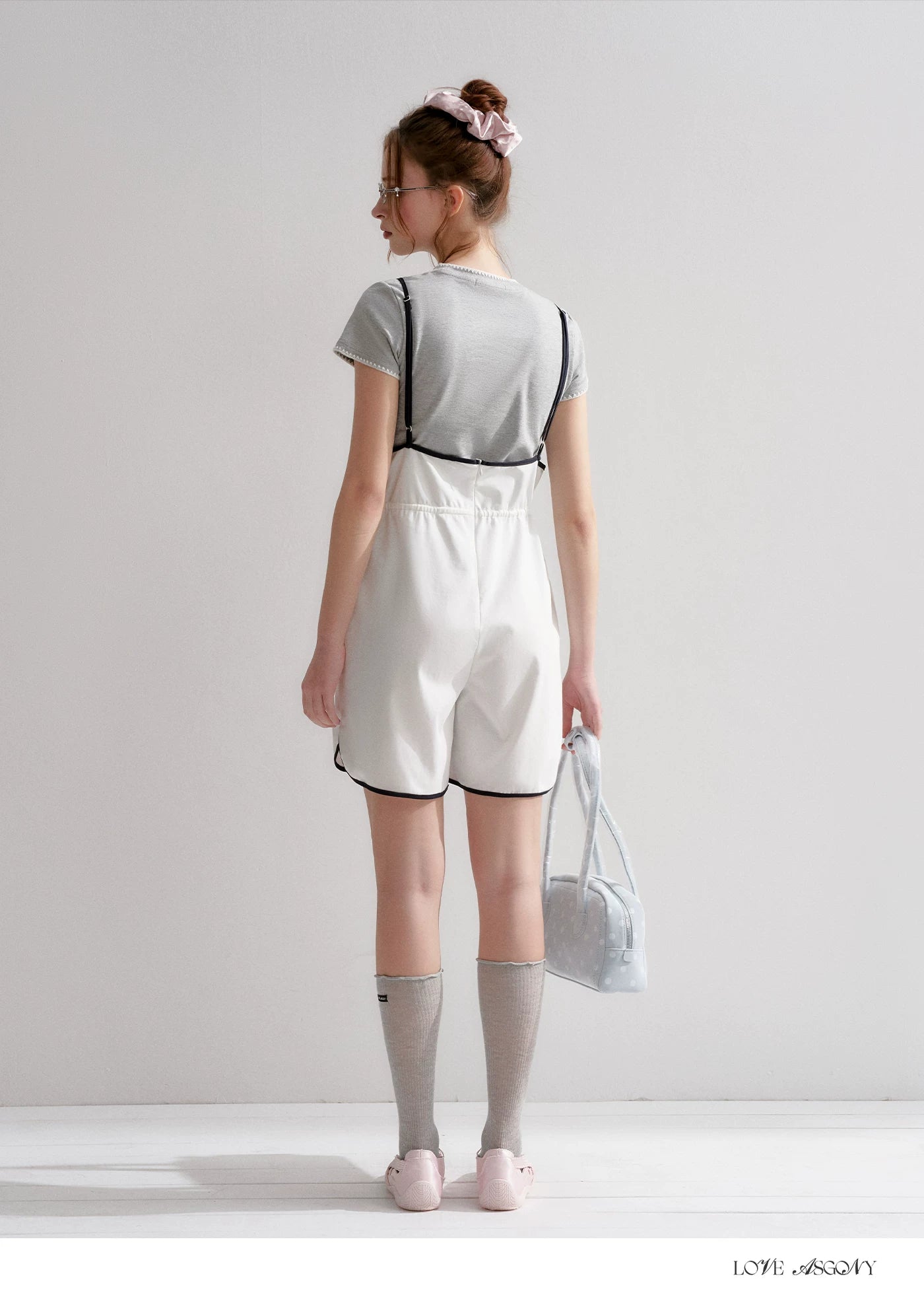 Contrast Piping Drawstring Waist Jumpsuit