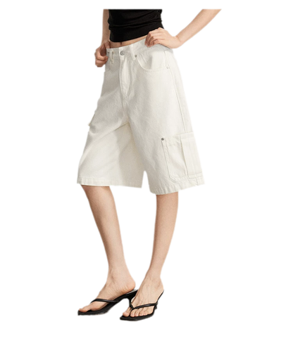 Wide-Leg Cargo Shorts
