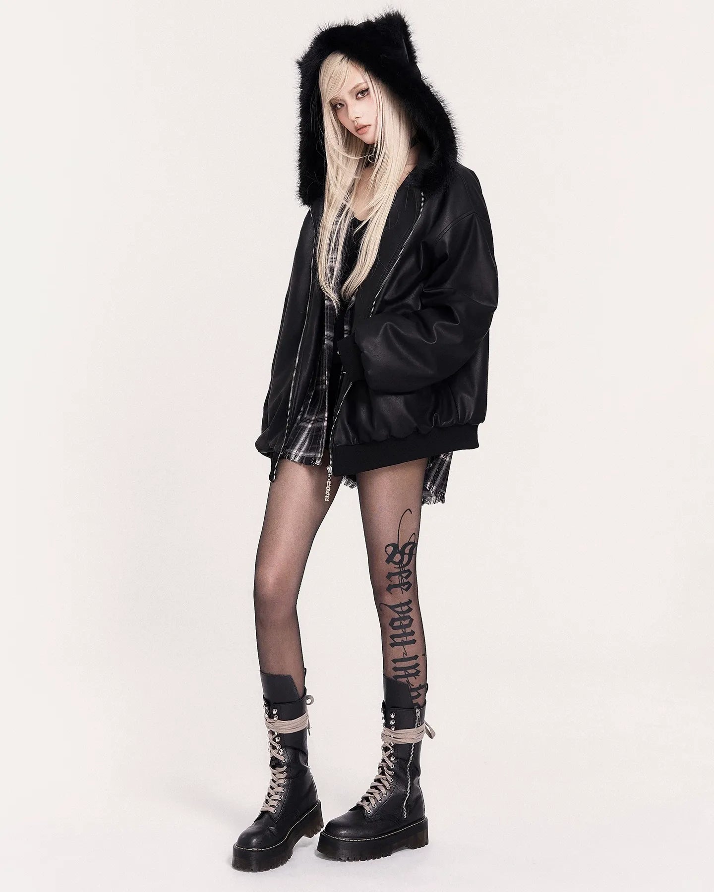 Gothic Letter Black Tights