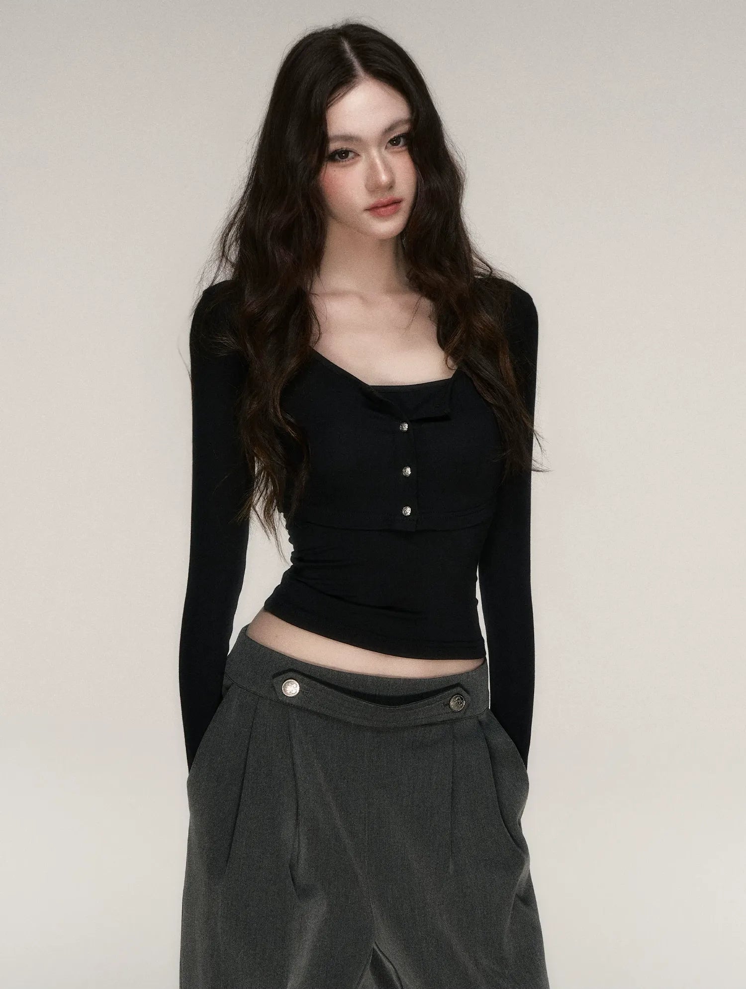 Soft Fitted Layered Top Set