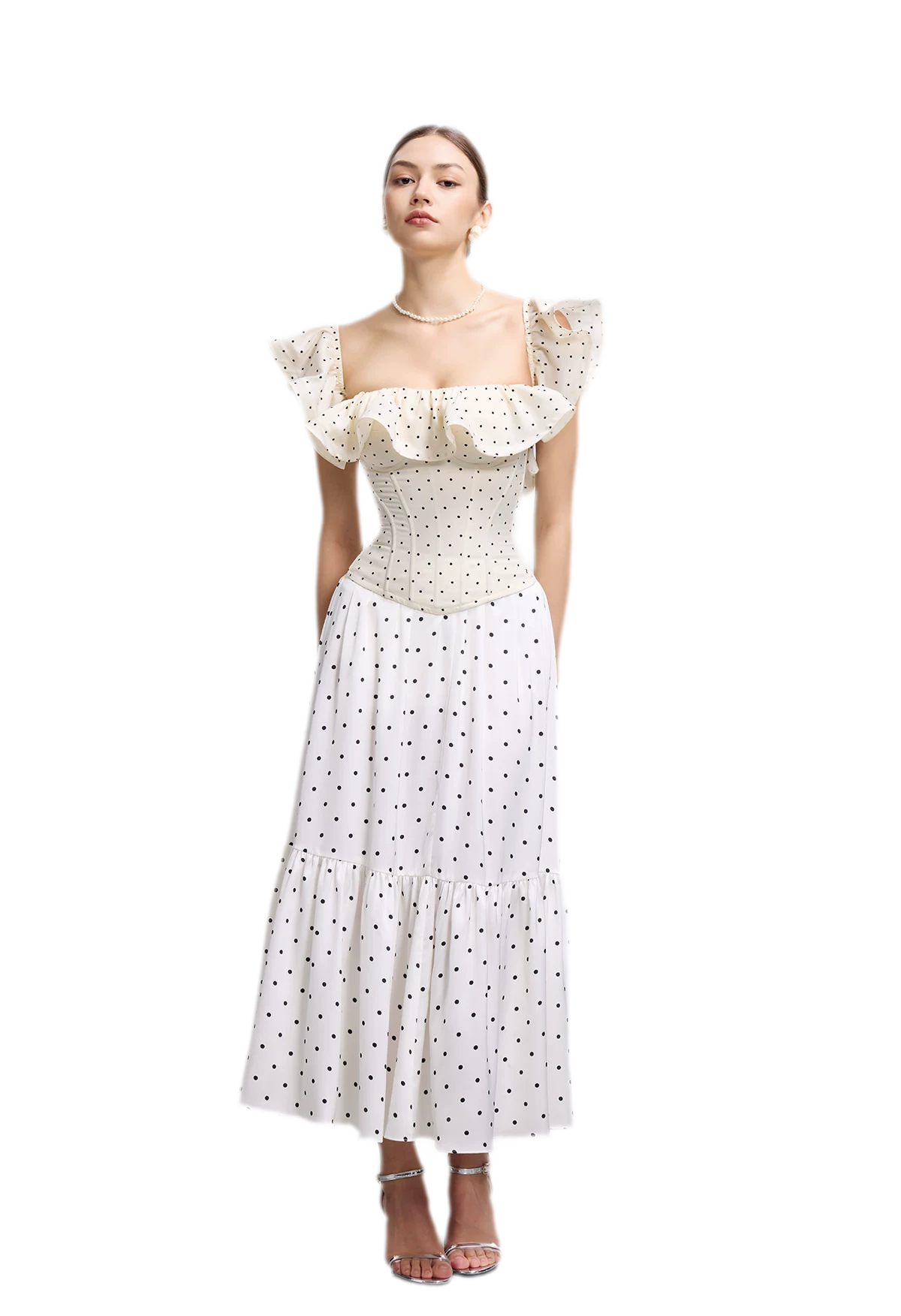 Polka Dot Ruffle Corset