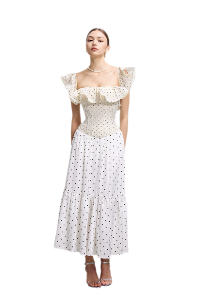 Polka Dot Ruffle Corset
