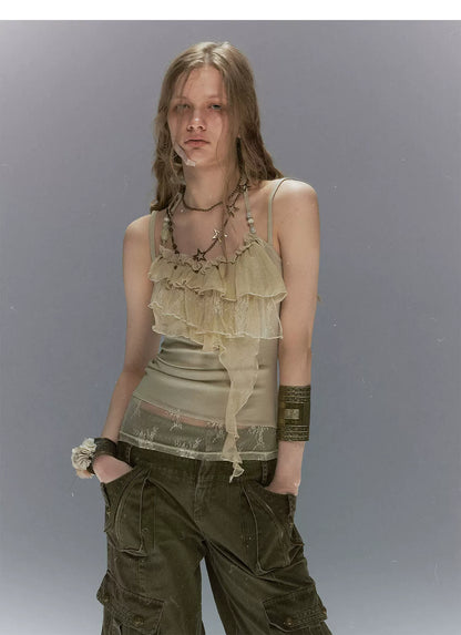 Tie Dye Beaded Lace Cami