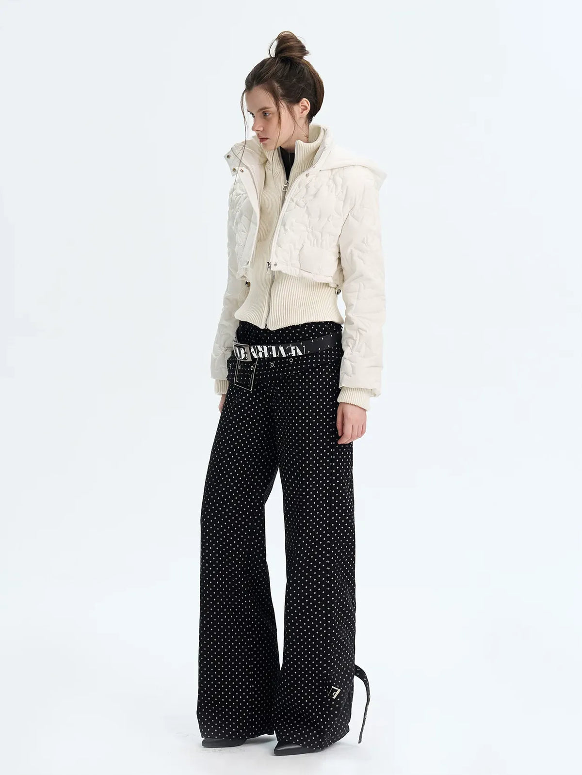 Quilted Cropped Hooded Down Jacket