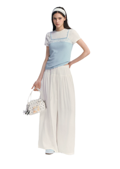 Lace Trim Layered Tee