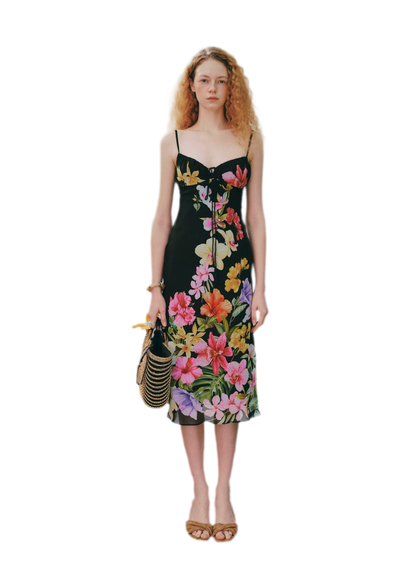 Hand-Painted Floral Camisole Dress