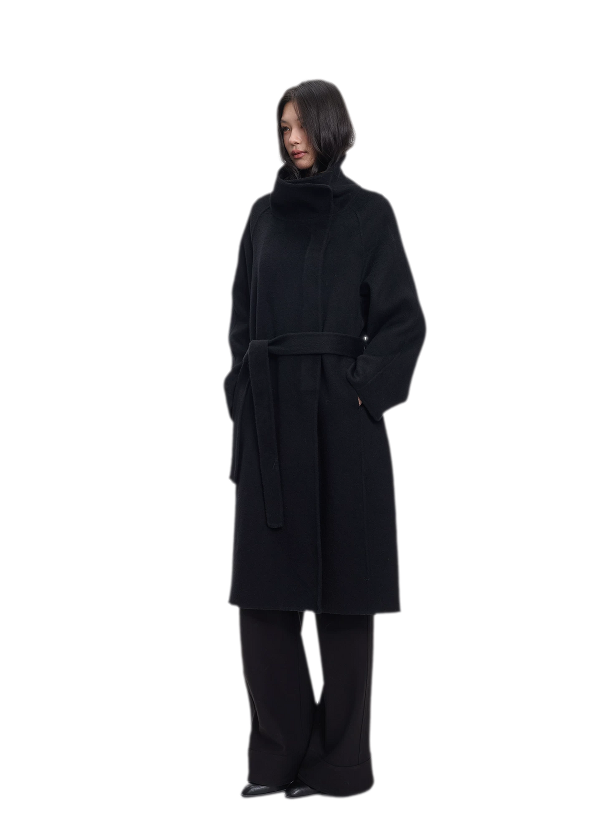 Double-Faced Wool Belted Coat