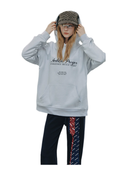 Embroidered Cotton Hooded Sweatshirt