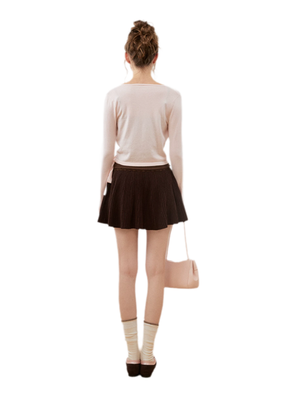 Silk Wool Wrap Knit Top