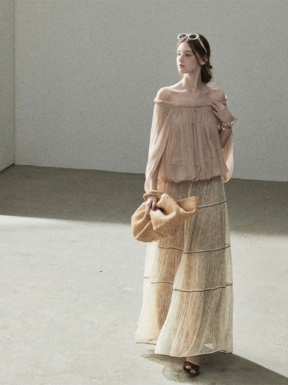Crinkled Off-Shoulder Top