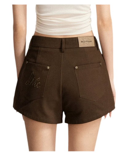 Rhinestone Cotton Summer Shorts