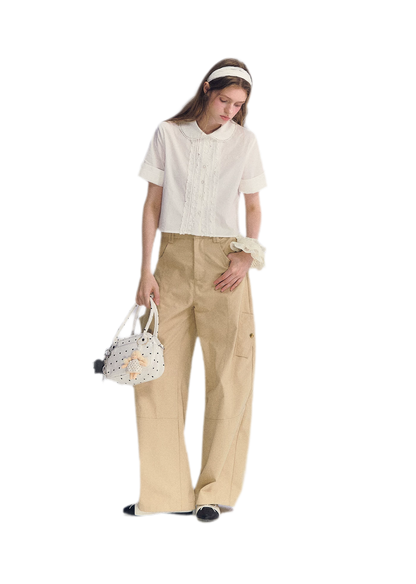 Deconstructed Curved Cargo Pants