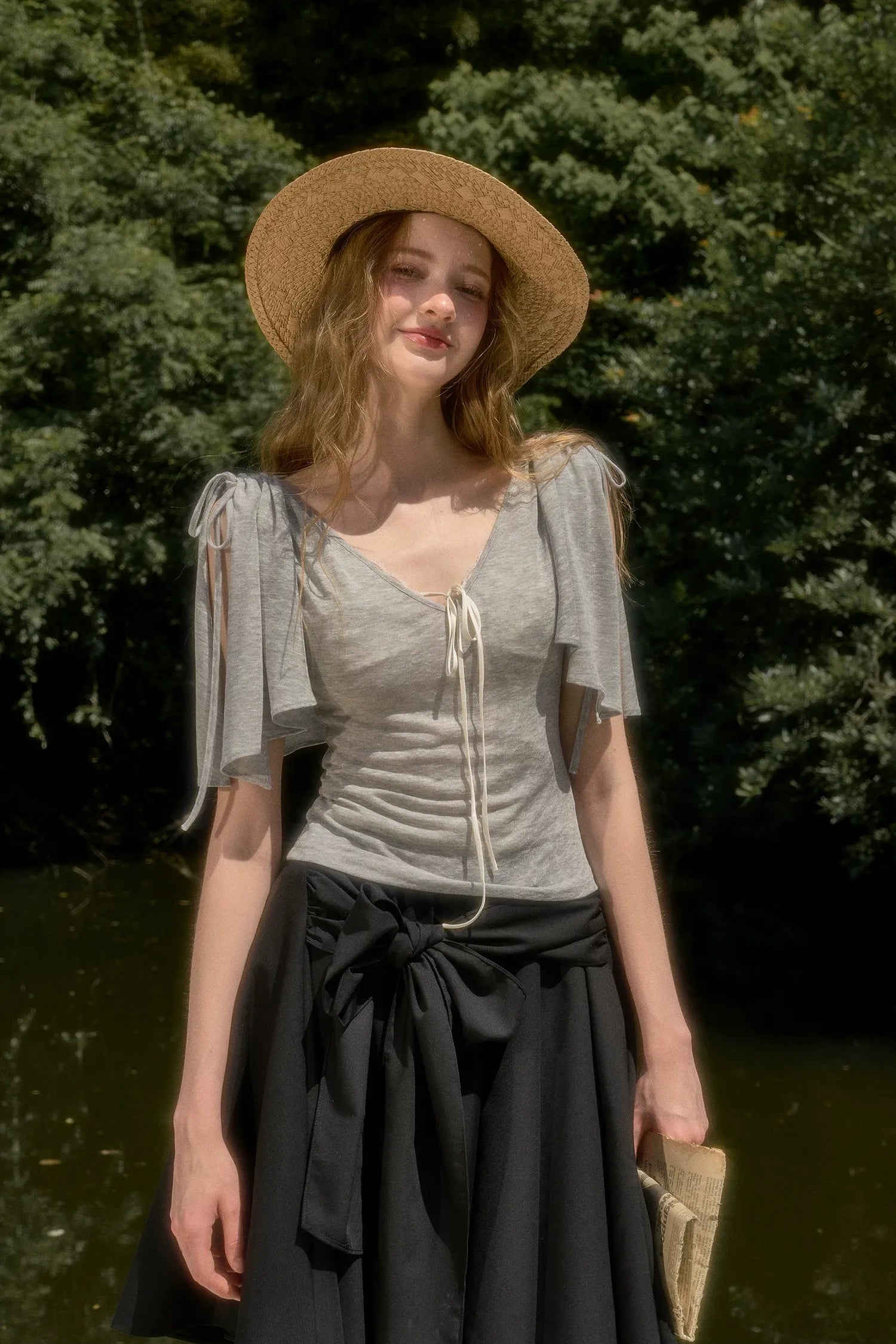 Lyocell Feather Cape Tee