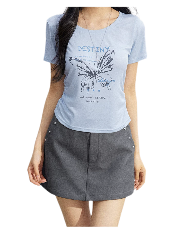Butterfly Ruched Tee