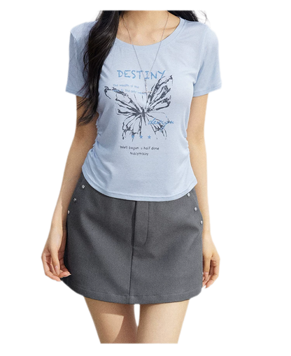 Butterfly Ruched Tee