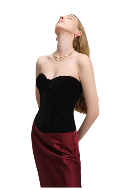 Velvet Boned Corset Top