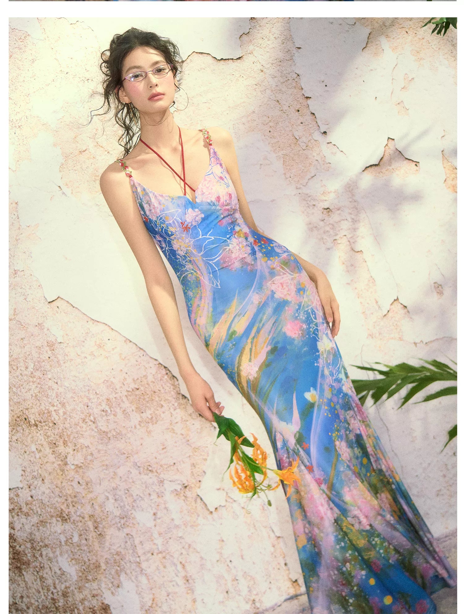Water Life Series Printed Camisole Dress