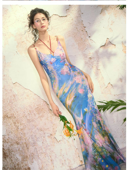 Water Life Series Printed Camisole Dress