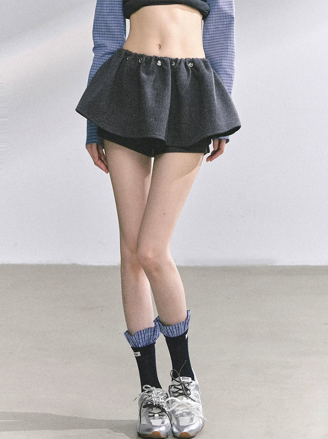 Wool Balloon A-Line Skirt