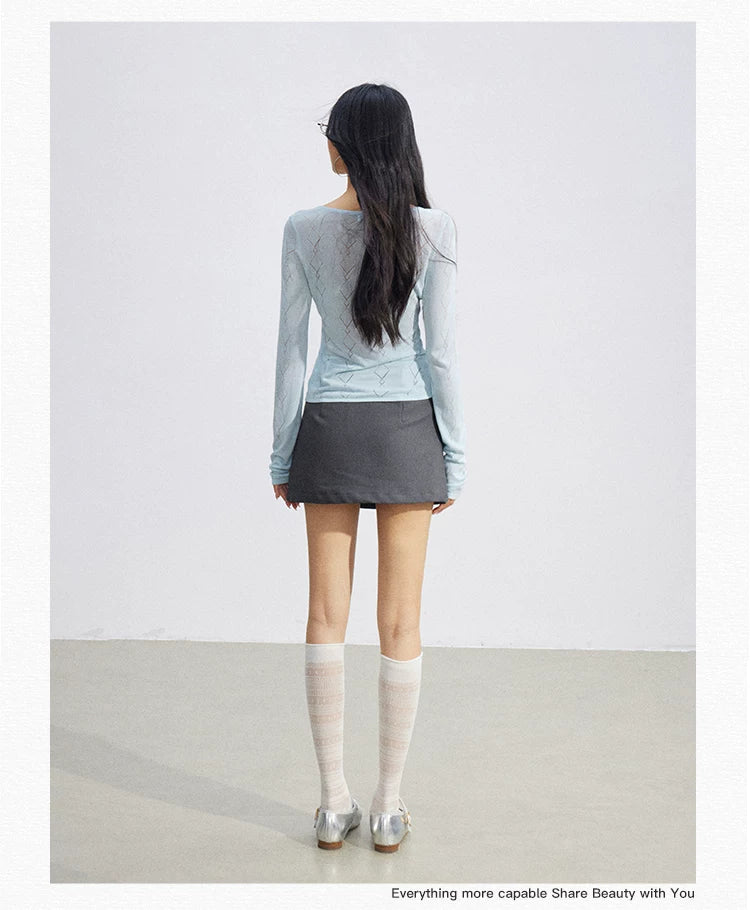 Ice Silk Hollow Knit Top