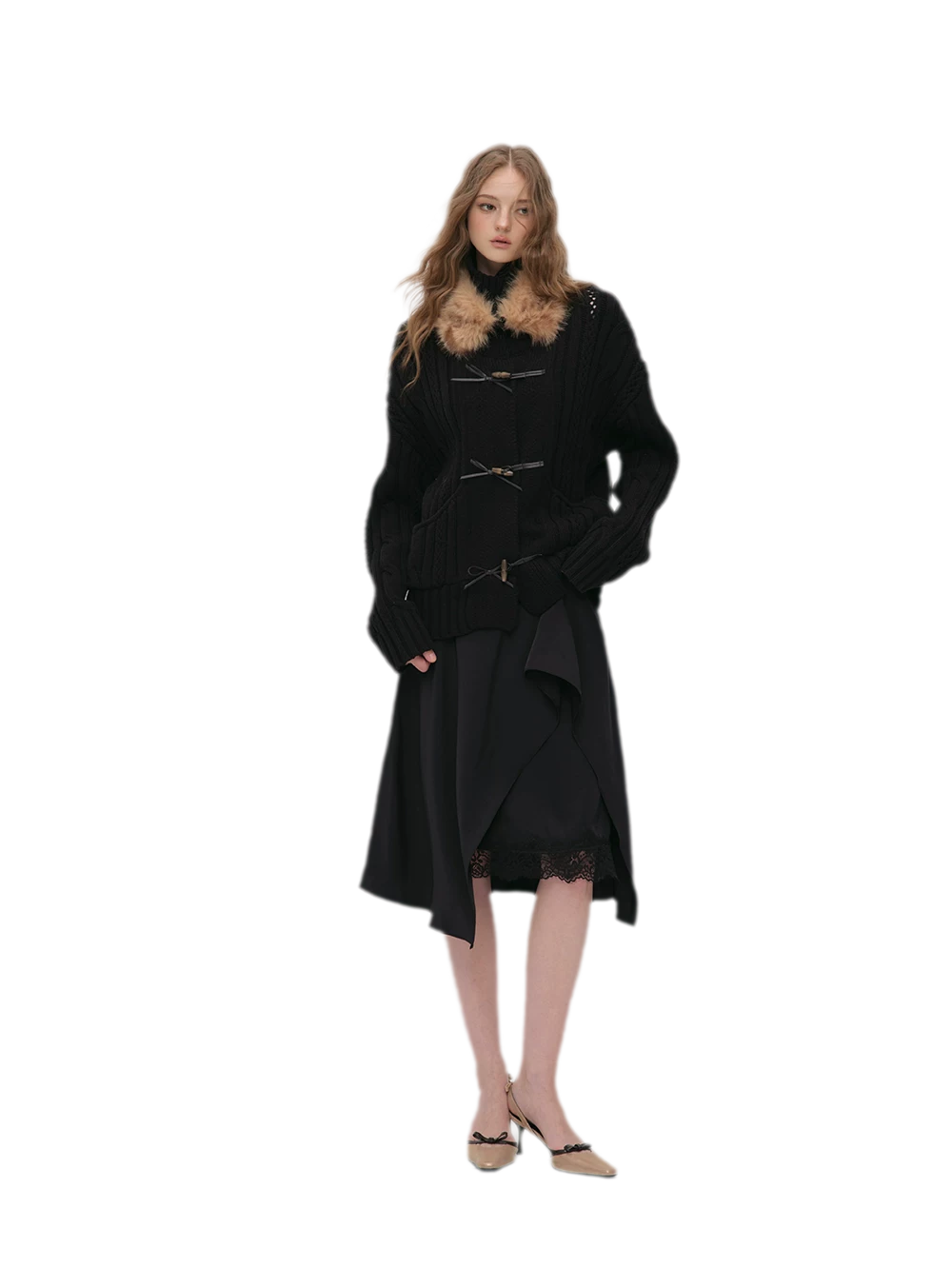Silky Draped A-Line Skirt