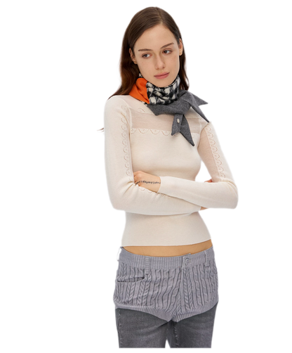 Wool Rib Knit Top