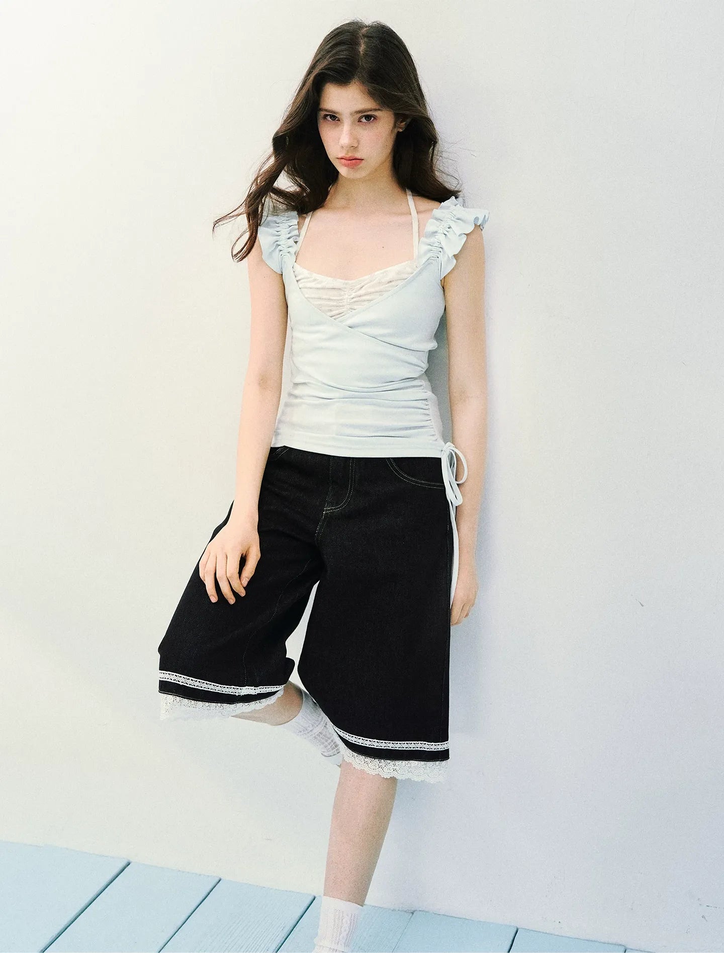 Two-in-One Ruffle Sleeve T-Shirt