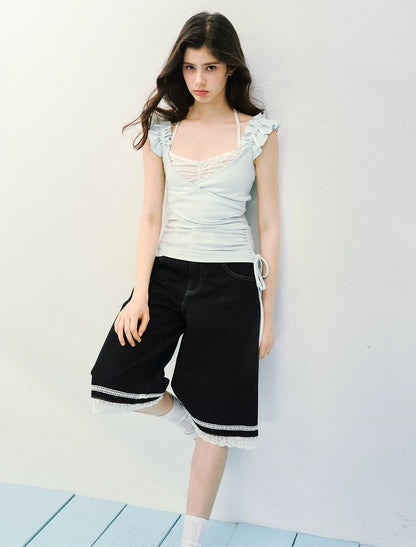 Two-in-One Ruffle Sleeve T-Shirt