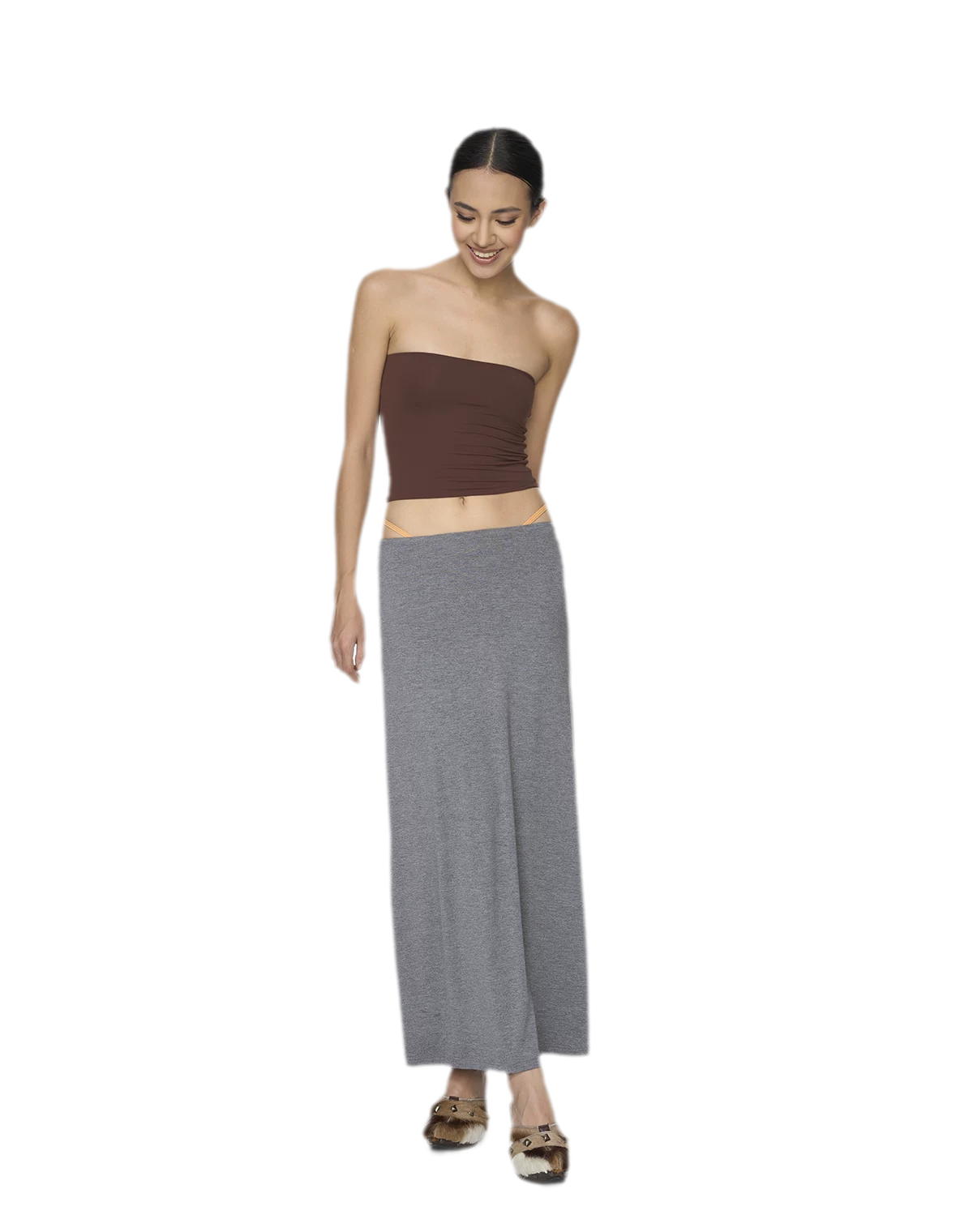 Imported Brushed Bustier Top