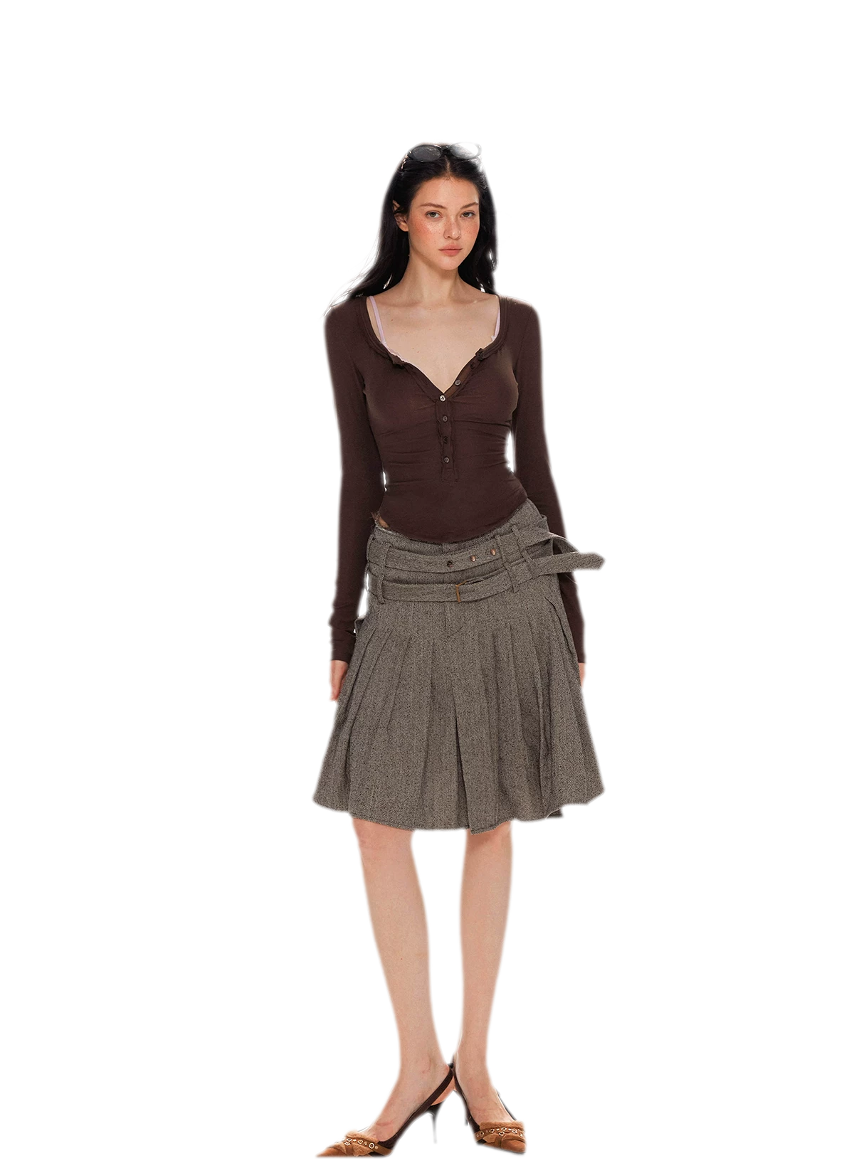 Lyocell Ruched Long Sleeve Top
