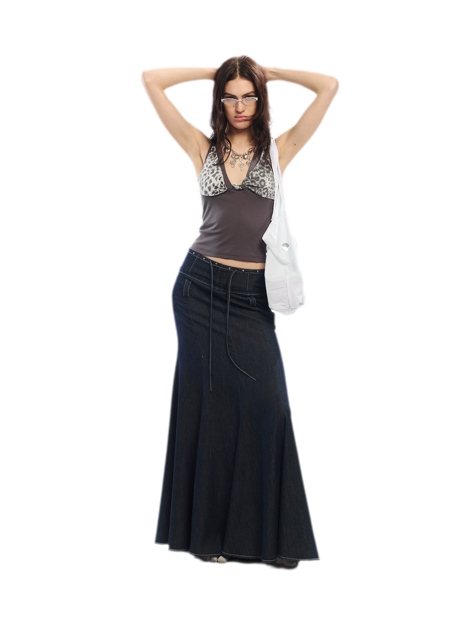 Leopard Print Rhinestone V-neck Camisole