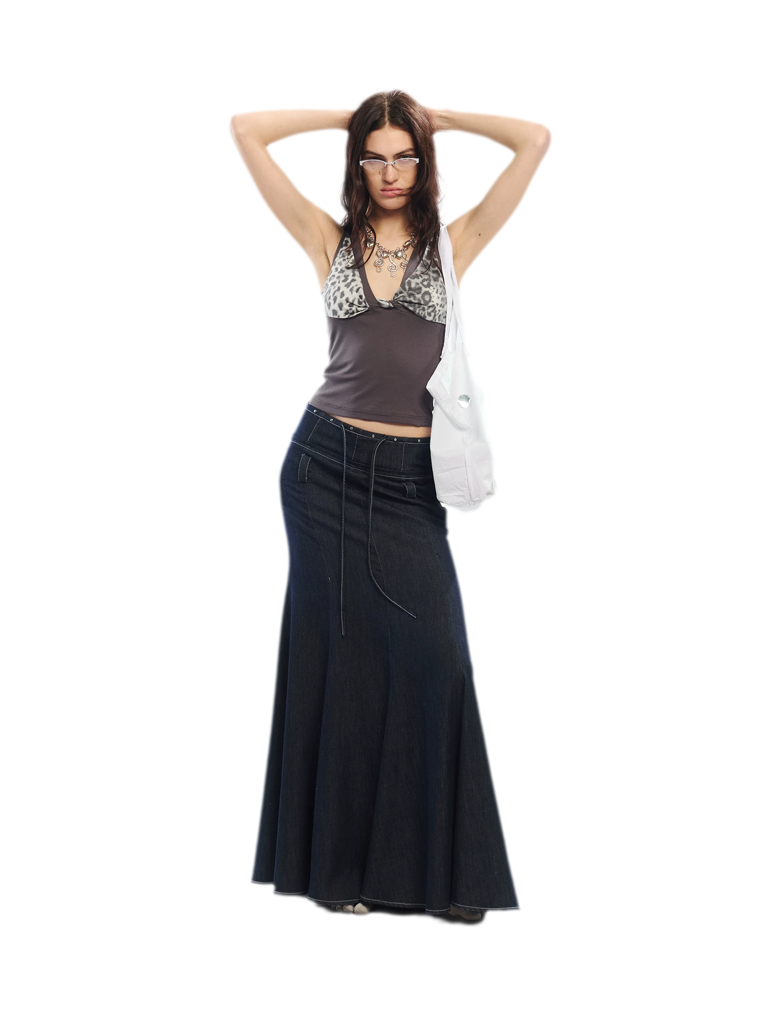 Leopard Print Rhinestone V-neck Camisole