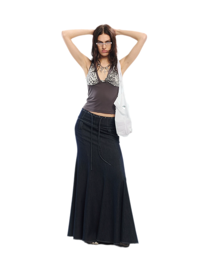 Leopard Print Rhinestone V-neck Camisole