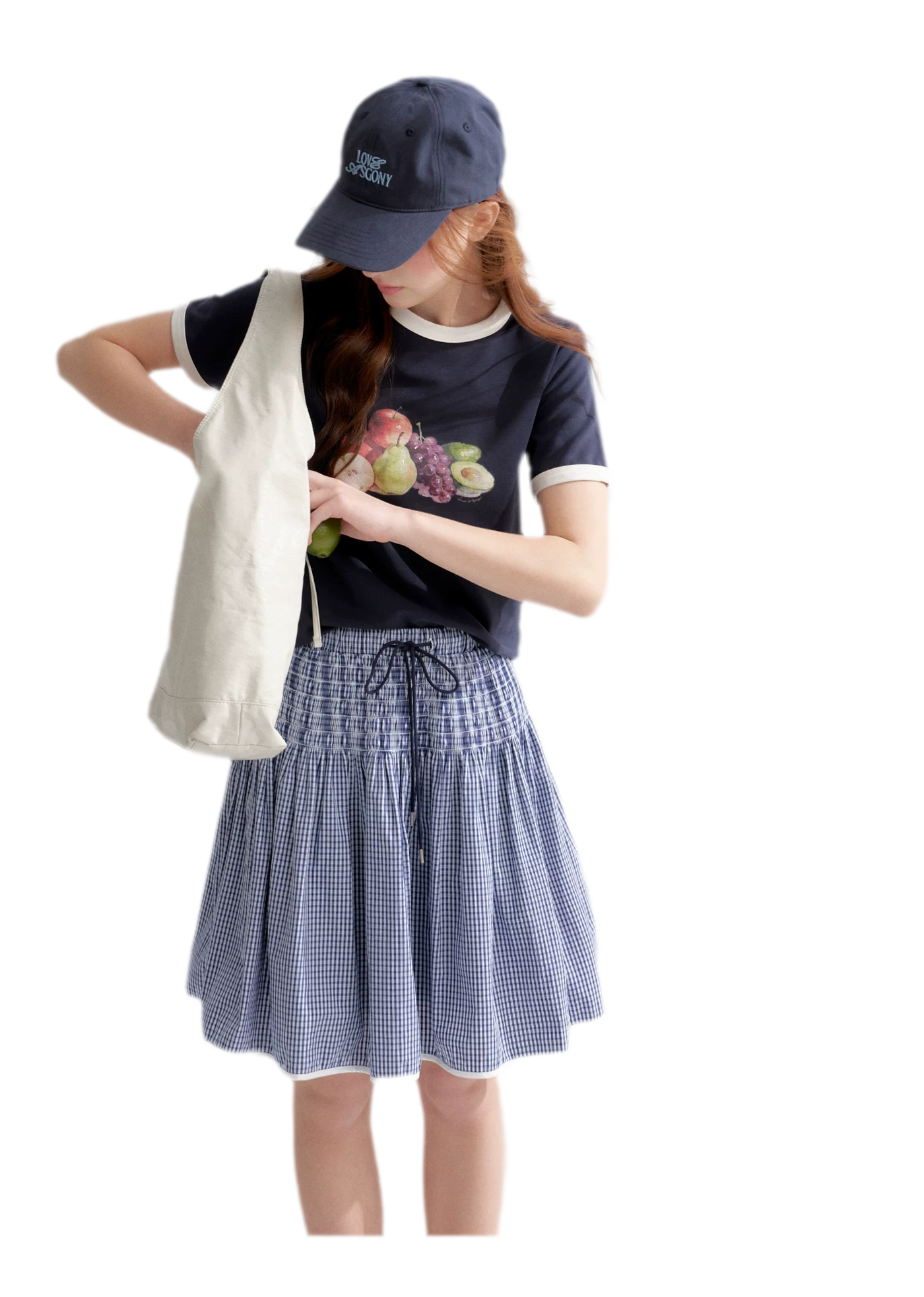 Rhinestone Fruit Print Tee