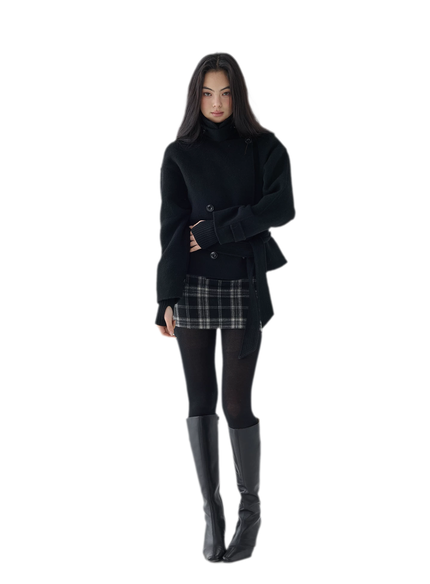 Double-Faced Wool Short Coat
