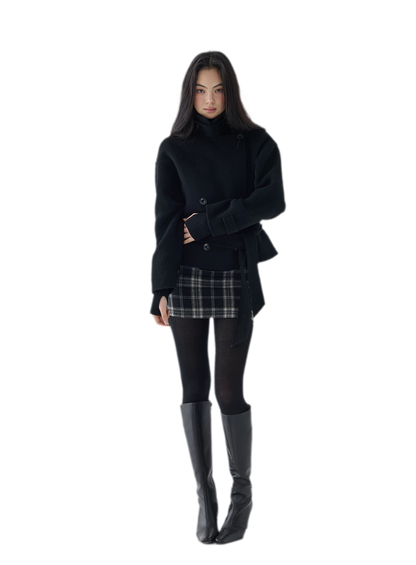 Double-Faced Wool Short Coat