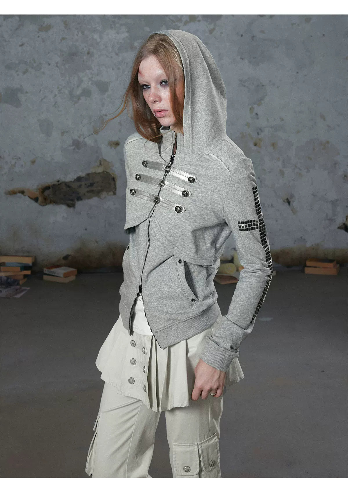 Metal Toggle Hooded Sweatshirt