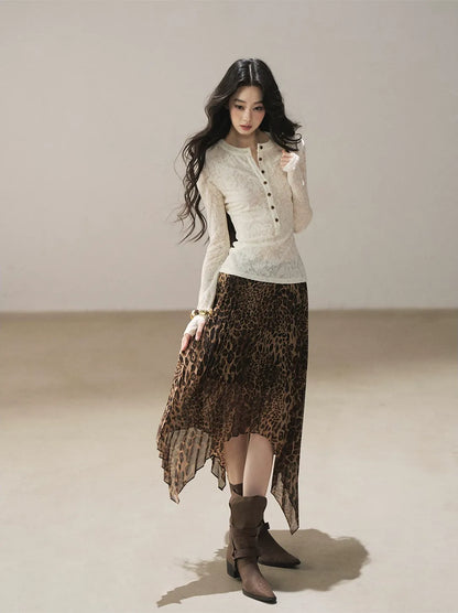 Paisley Jacquard Cropped Wool Top