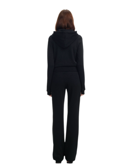 Ribbed Slim-Fit Cropped Hoodie