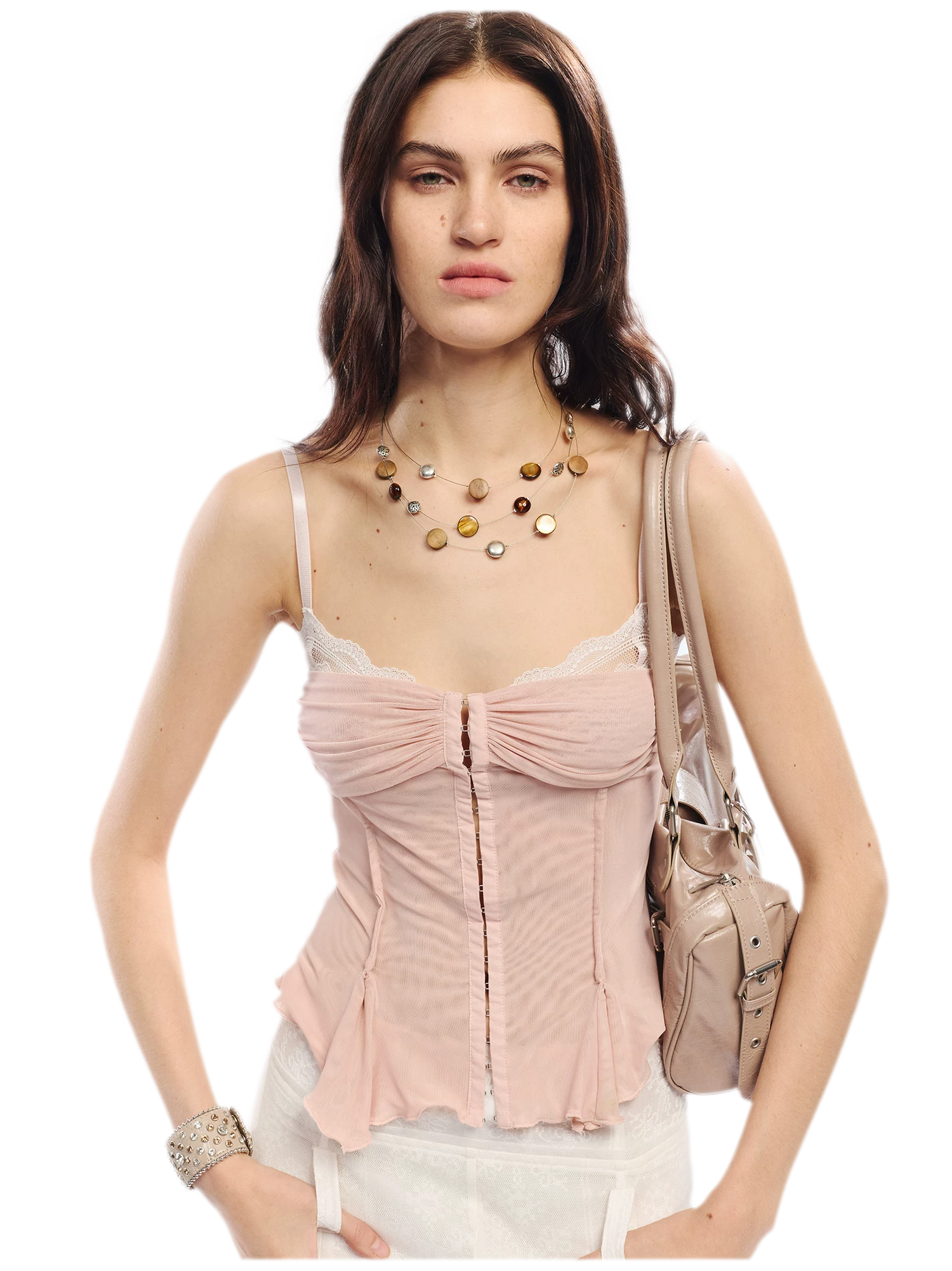 Original Lace Splicing Mesh Camisole