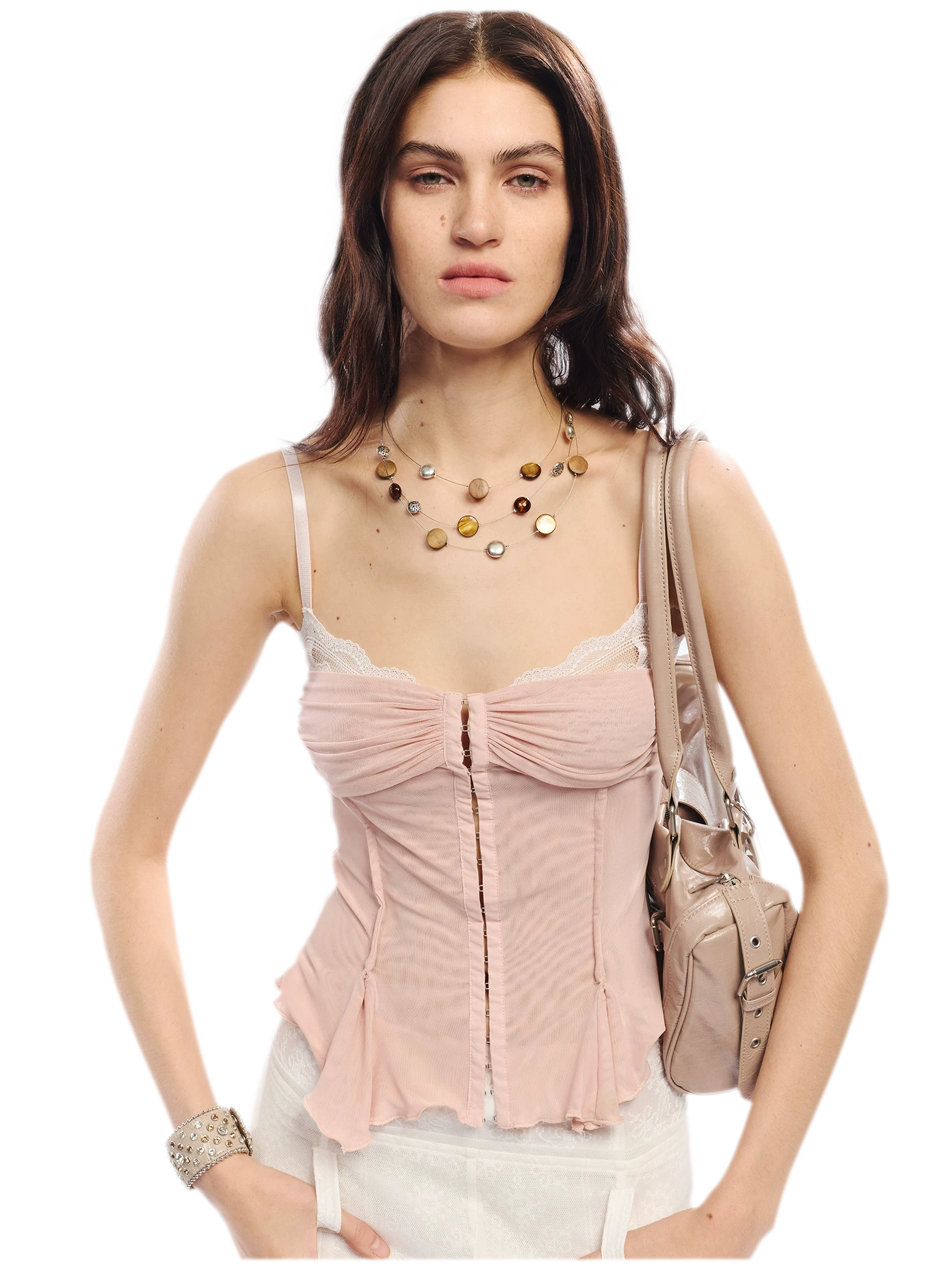 Original Lace Splicing Mesh Camisole