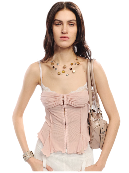 Original Lace Splicing Mesh Camisole