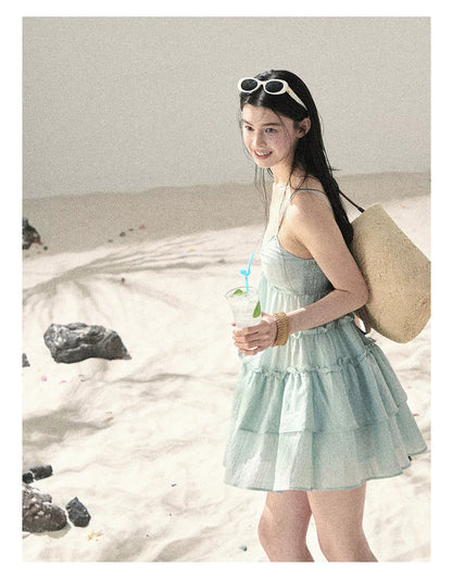 "Mossy Stone Steps" Summer Beach Camisole Dress