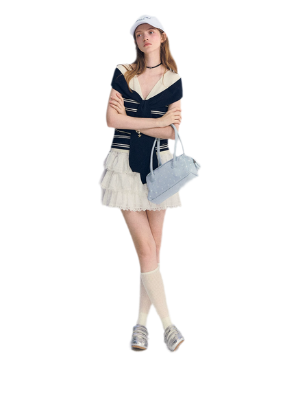Colorblock Off-Shoulder Tee