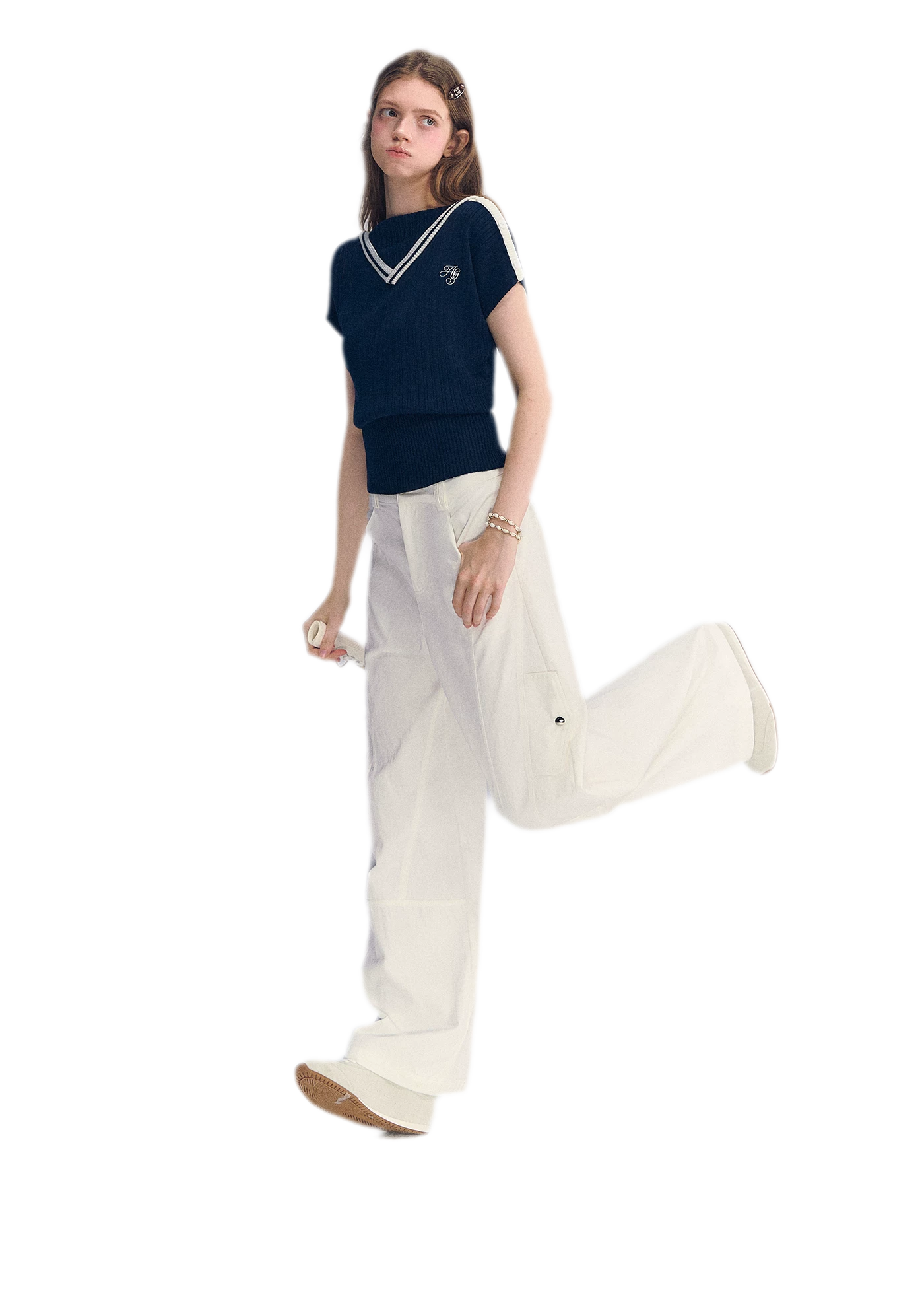 Contrast Trim Knit Top